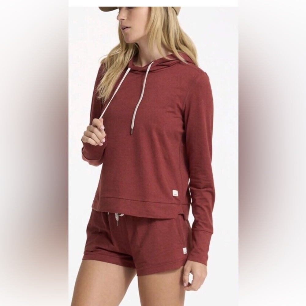 Vuori Halo Essential Hoodie Currant Heather SZ S - Picture 4 of 9